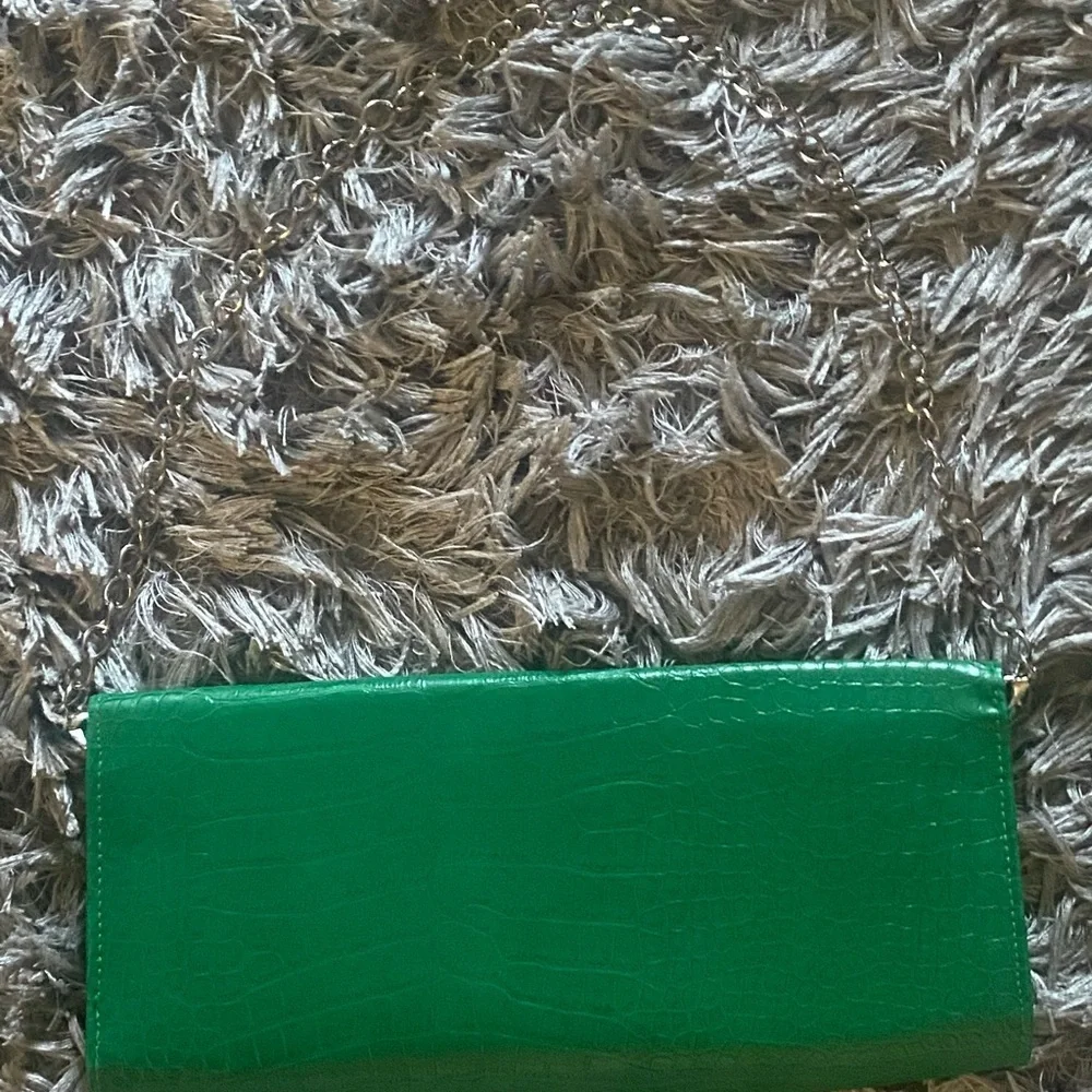 CHI Green Crocodile Embossed Clutch